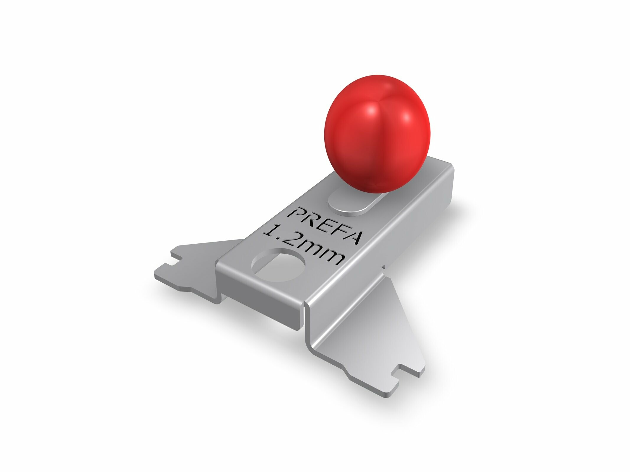 Die PREFA Montagehilfe für Sturmsicherungsclip 1,2 mm für Sidings mit zusätzlichen Positionierlaschen.