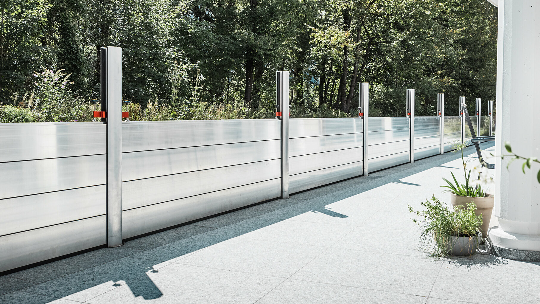 Flood protection from PREFA protects the site from flooding