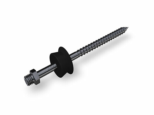 The PREFA pipe bracket bolt for ETICS pipe bracket plugs Ø 10 mm is available in sizes 80, 140, 200 and 330 mm and comes with a protective plastic cap, which provides a precise and secure fastening solution for pipe brackets.