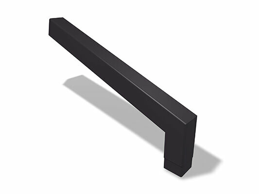 PREFA square downpipe elbow 72° (long), available in sizes 80 and 100 mm, with dimensions of 1,000 x 196 mm (visible).