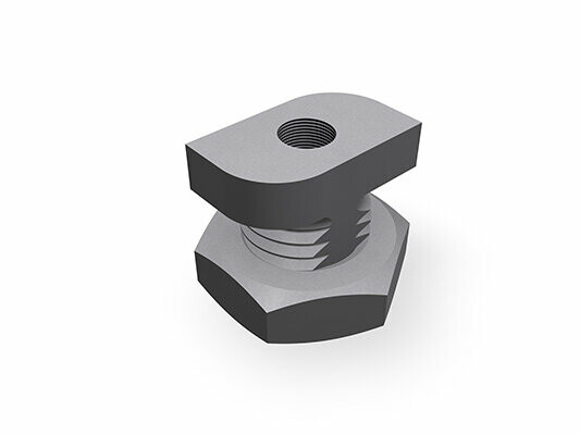 PREFA square downpipe fastener, ideal for fastening square downpipes with M10 thread without pin.