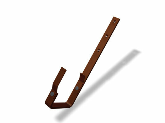 PREFA gutter brackets for box gutters in brown – sturdy aluminium gutter brackets, available in sizes 250, 333, 400 and 500 for long-lasting roof drainage